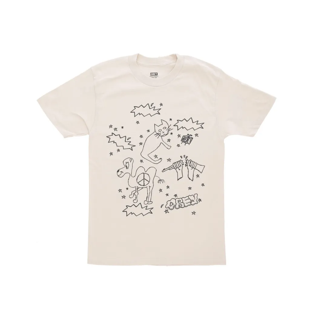 Cat Camel Classic Tee for Men in Cream Color
